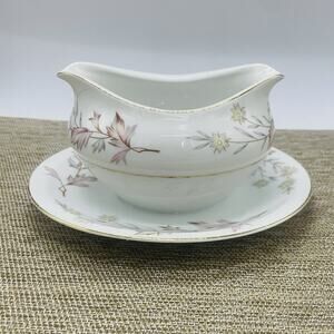 VTG MCM Harmony House Woodhue China Gravy Boat 7.5x3.5, 14oz
